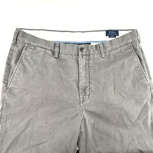 Polo Ralph Lauren Classic Fit Cotton Twill Chino Pants Grey Mens 36x30 Straight